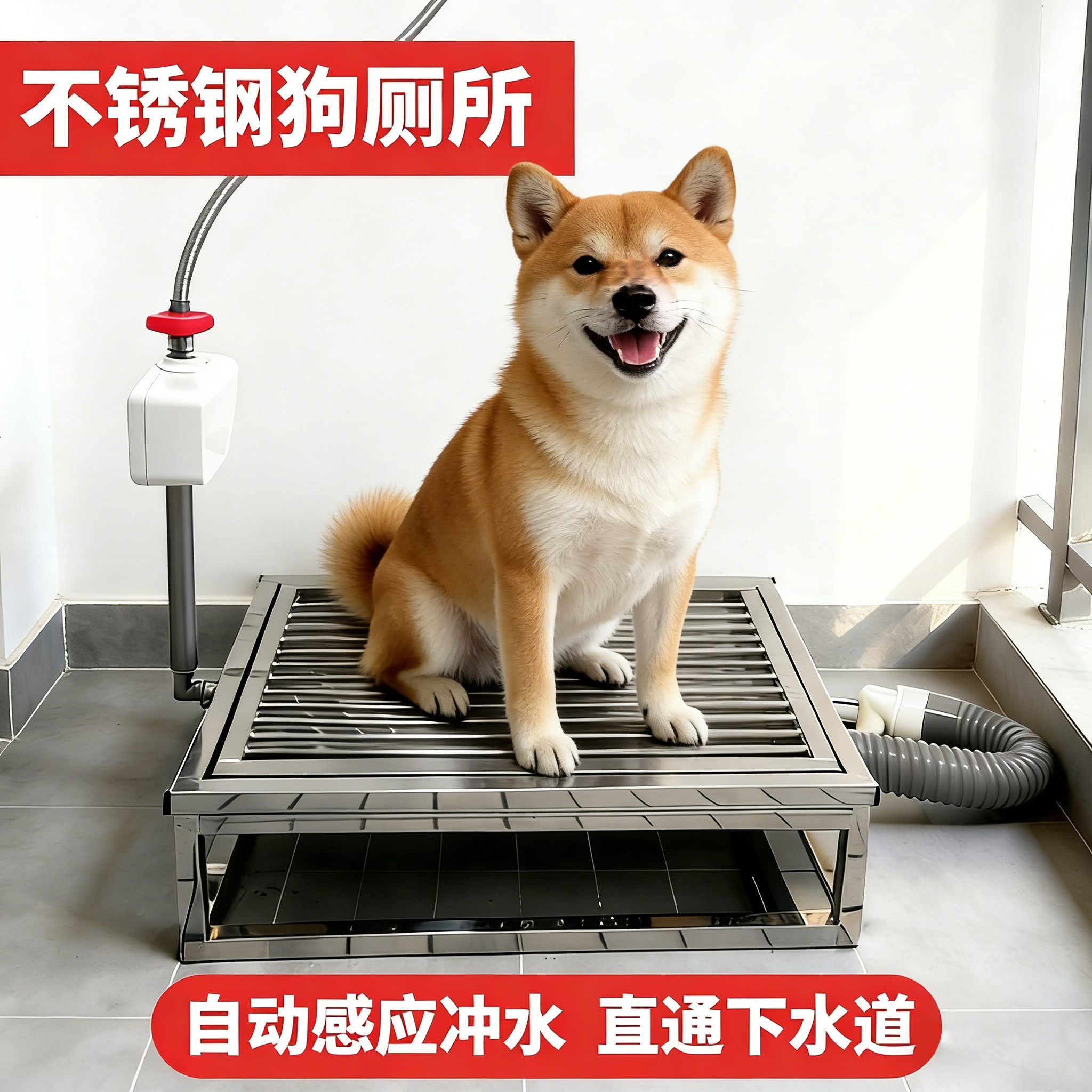 不锈钢狗厕所定点排便自动清理大小型狗马桶家用专用盆宠物犬尿盆