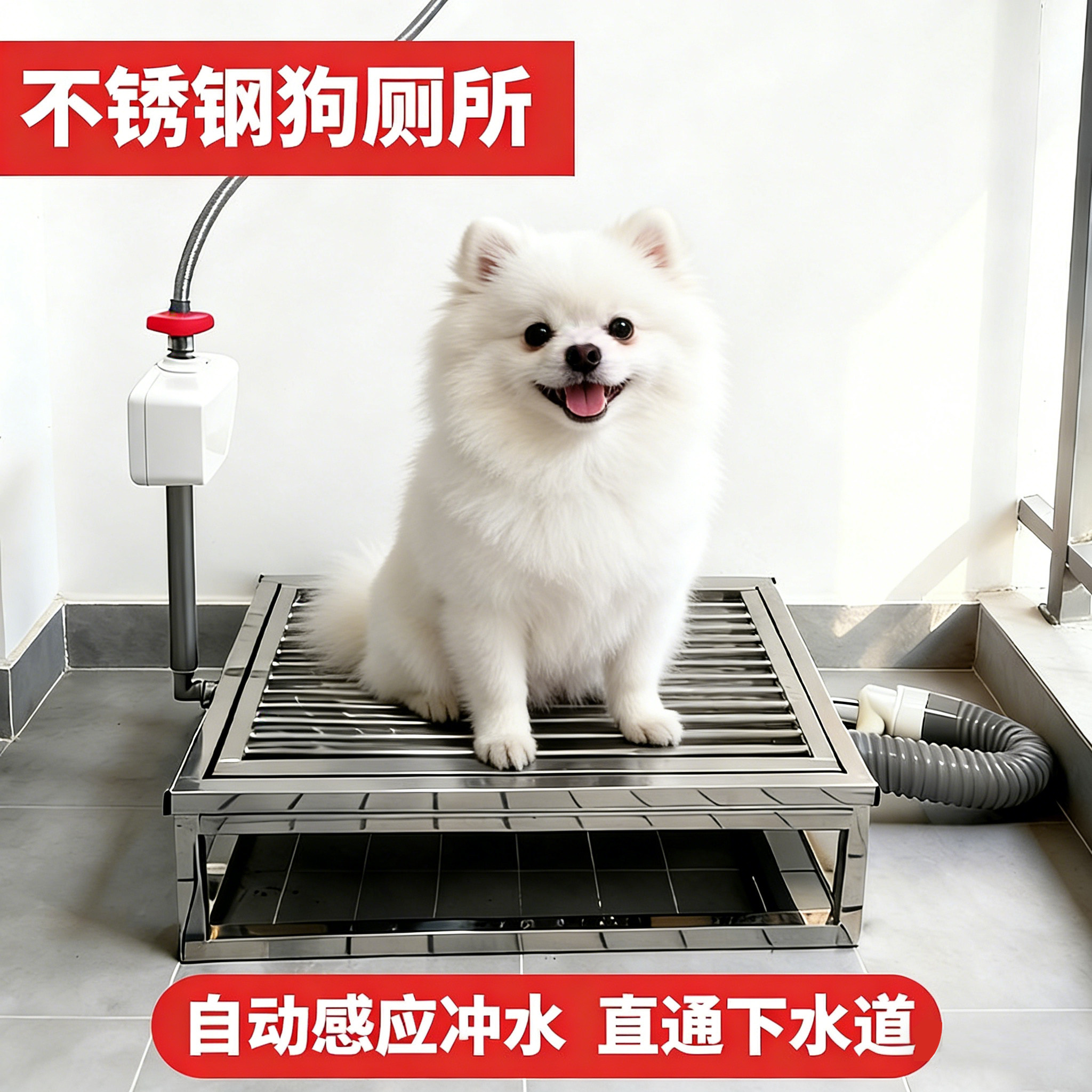 不锈钢狗厕所定点排便自动清理大小型狗马桶家用专用盆宠物犬尿盆