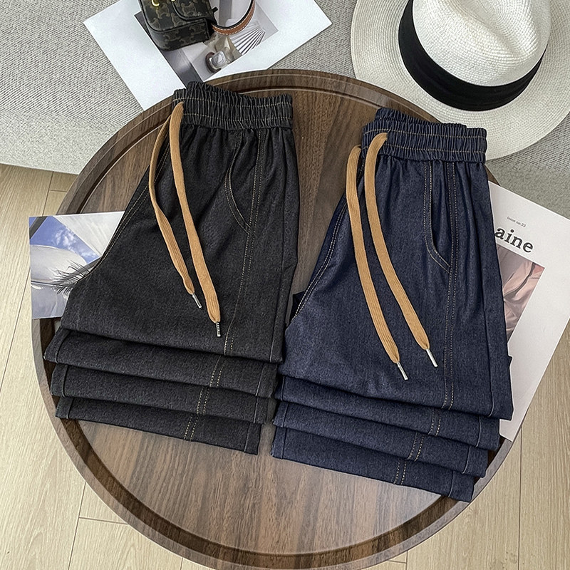 天丝牛仔宽裤女夏季薄款高腰