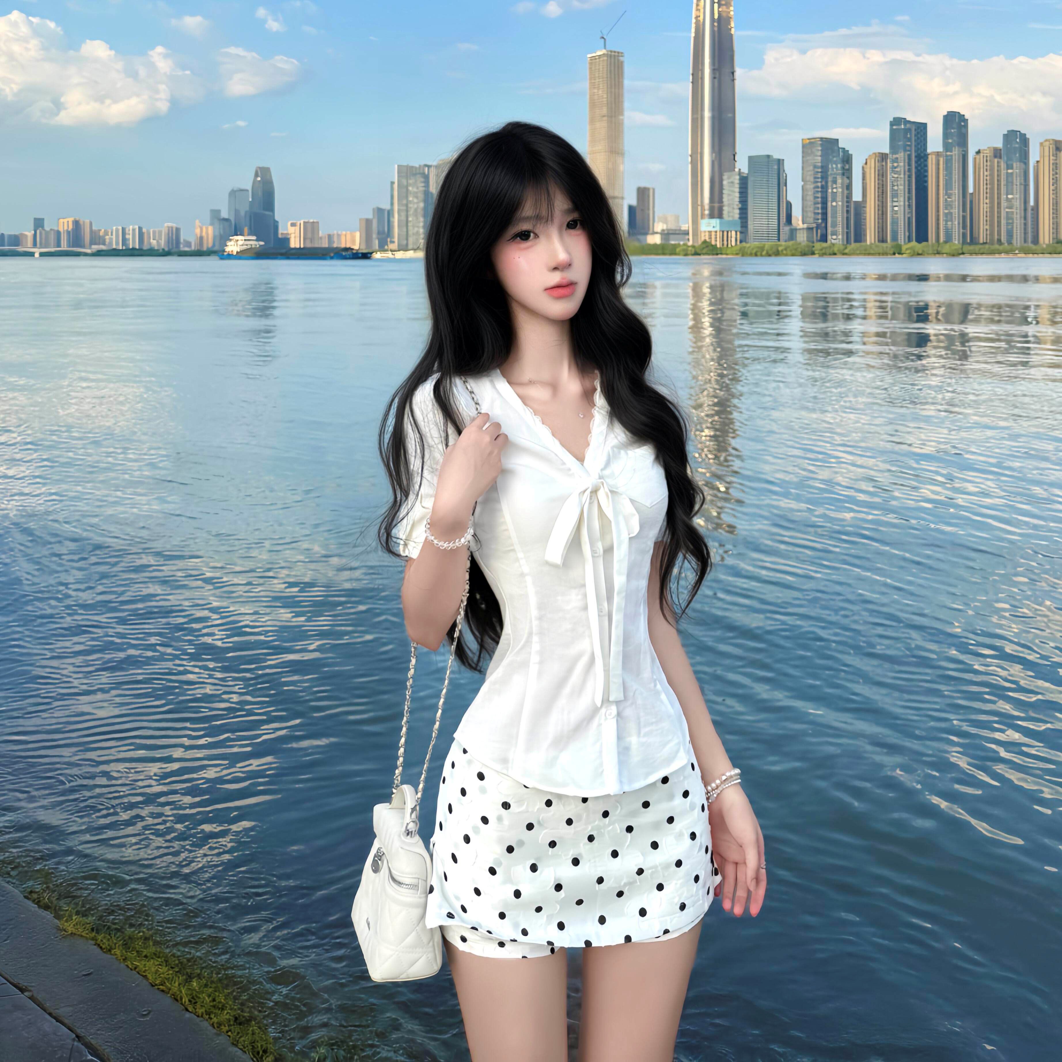 韩系辣妹套装女夏日轻熟V