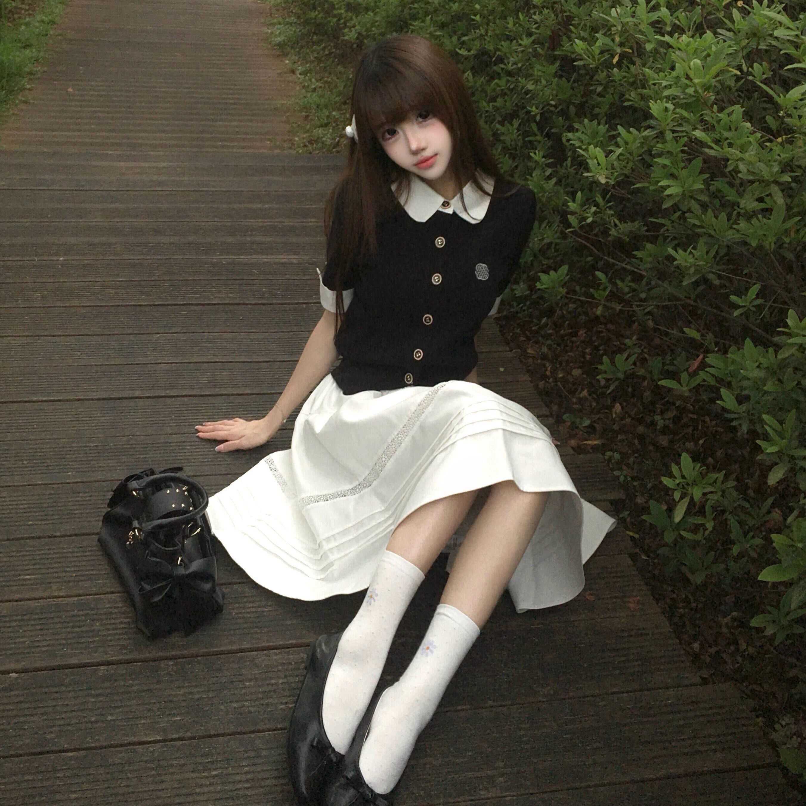 甜美韩系学院风套装女夏m