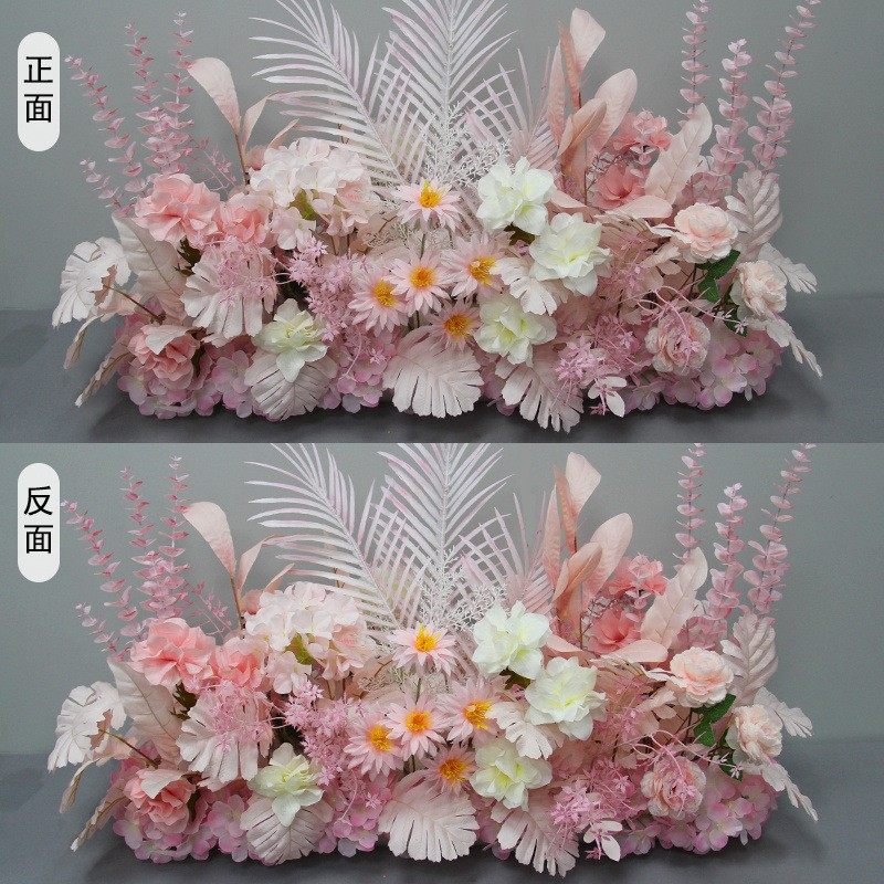 假花婚庆地排花新款t台装饰新款花路引婚礼舞台背景装饰花仿真