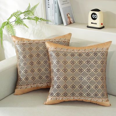 夏天冰藤双面凉席靠垫套夏季沙发抱枕套冰丝藤席靠背办公室