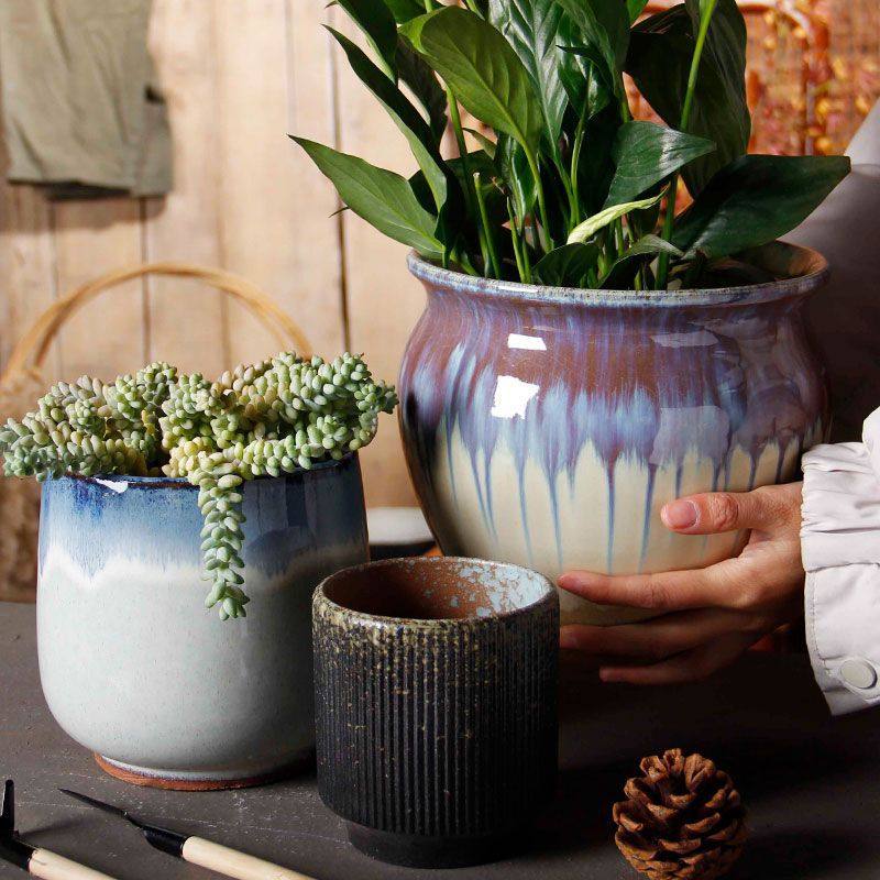 陶瓷轻奢高级感家用创意欧式简约阳台客厅蝴蝶兰专用盆栽绿植花盆