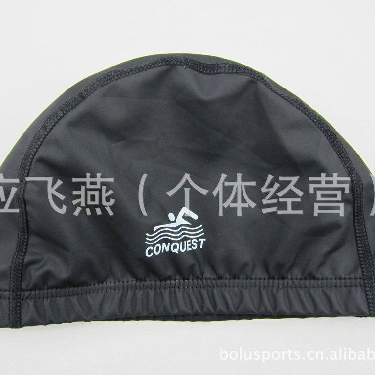 厂家直销游泳帽  搏路 conquest PU涂层游泳帽 硅胶游泳帽混批