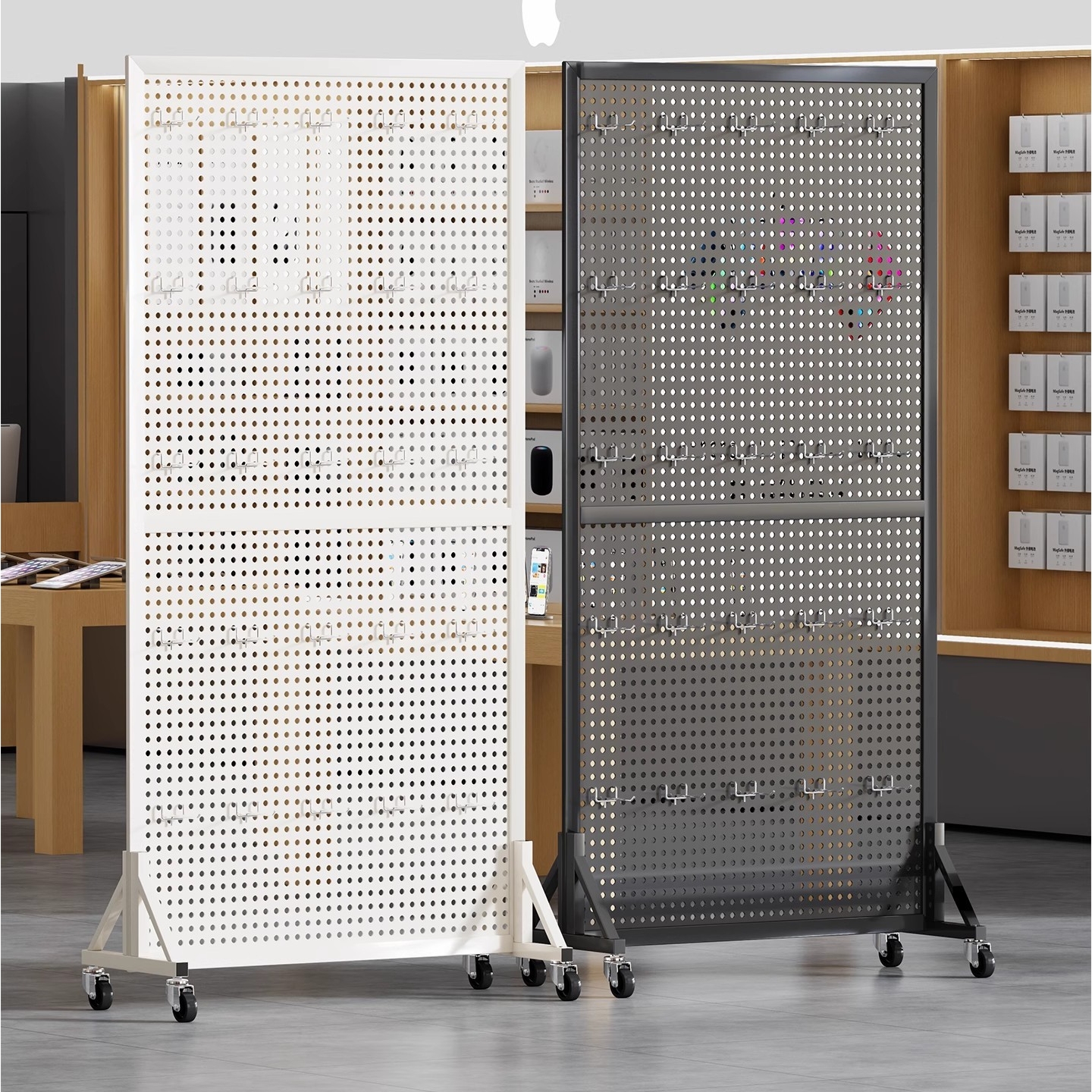 洞洞板置物架货架手机配件饰品架立式五金工具挂板超市落地展示架