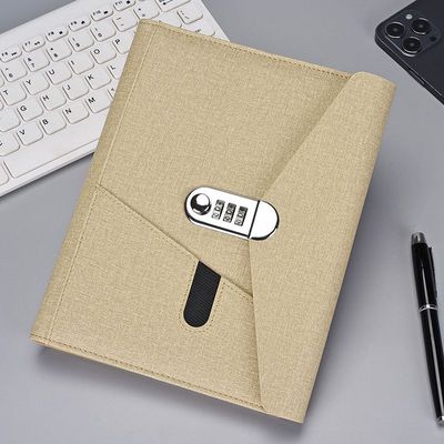 A5密码活页本学生带锁日记本多功能笔记本商务办公记事本可钉制