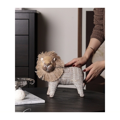 契阔家居小费尔狮北欧风开运小狮子艺术摆件工艺品卧室客厅装饰品