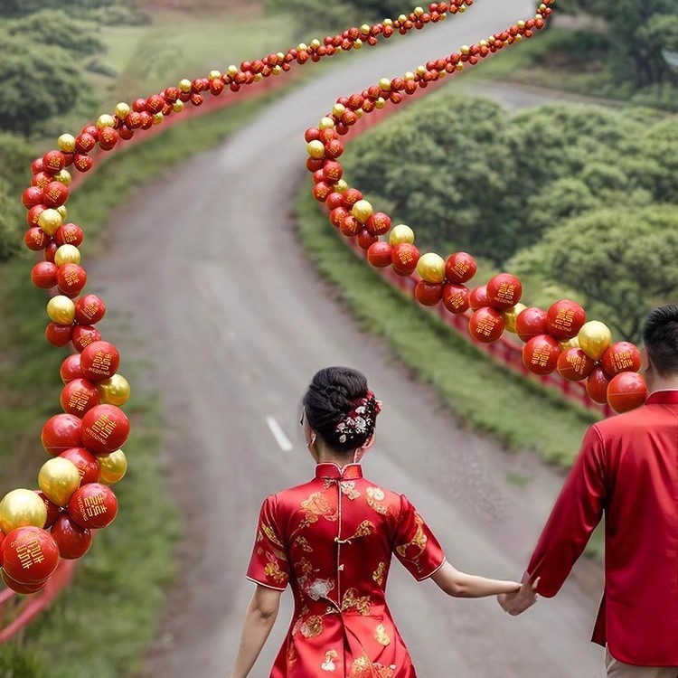 农村结婚引路气球婚礼现场布置婚庆迎宾路边路引装饰婚房用品尚硕