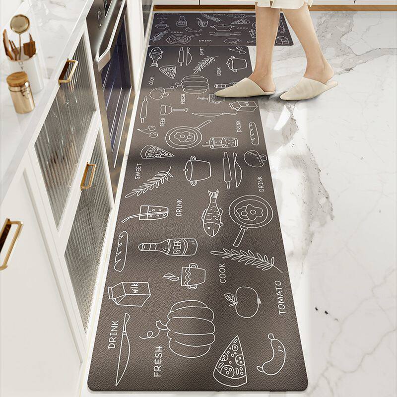 厨房地垫防油防滑家用地毯 北欧防水可擦耐脏长条脚垫免洗pvc仕淮
