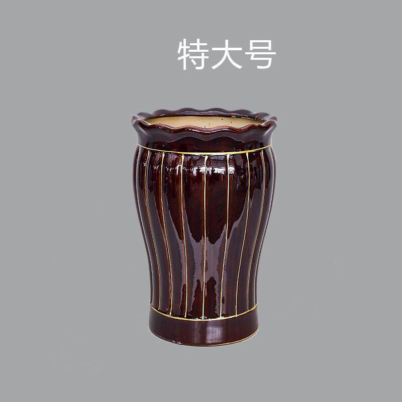 欧式网红落地花卉绿植尾葵绿萝琴叶榕发财树幸福树通用陶瓷花盆