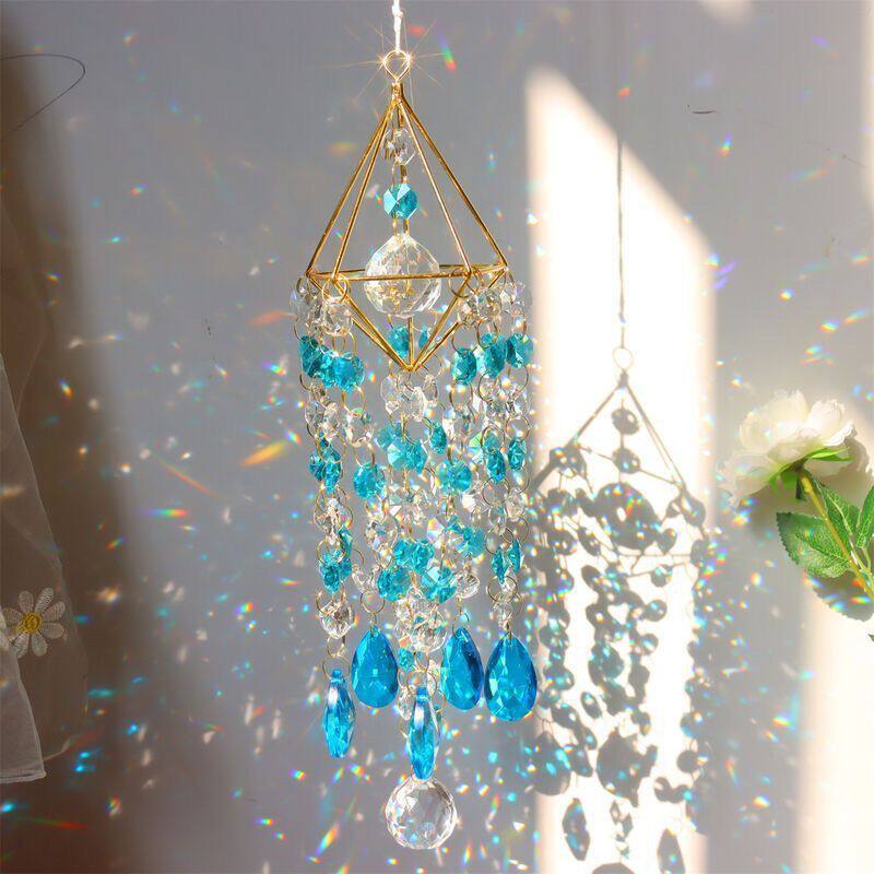 ins幻彩水晶风铃挂件卧室窗户墙上悬挂挂饰梦幻光影阳光捕手礼物
