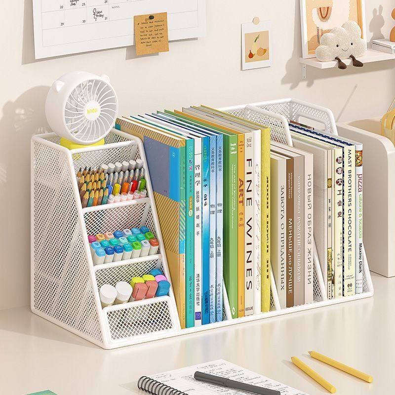 书架桌面置物架简易儿童组合书桌上收纳架学生用宿舍书柜简约现代