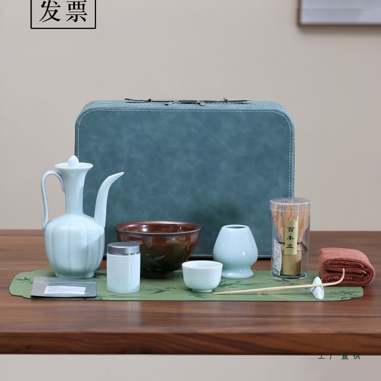 宋代点茶工具全套茶筅兔毫乌金建盏茶碗抹茶幼儿园茶百戏茶具套装