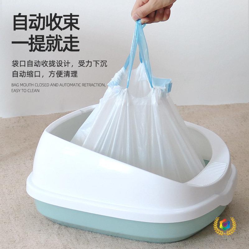 一次性猫砂袋手提加厚垃圾袋 抽绳式塑料清洁袋猫砂盆猫砂