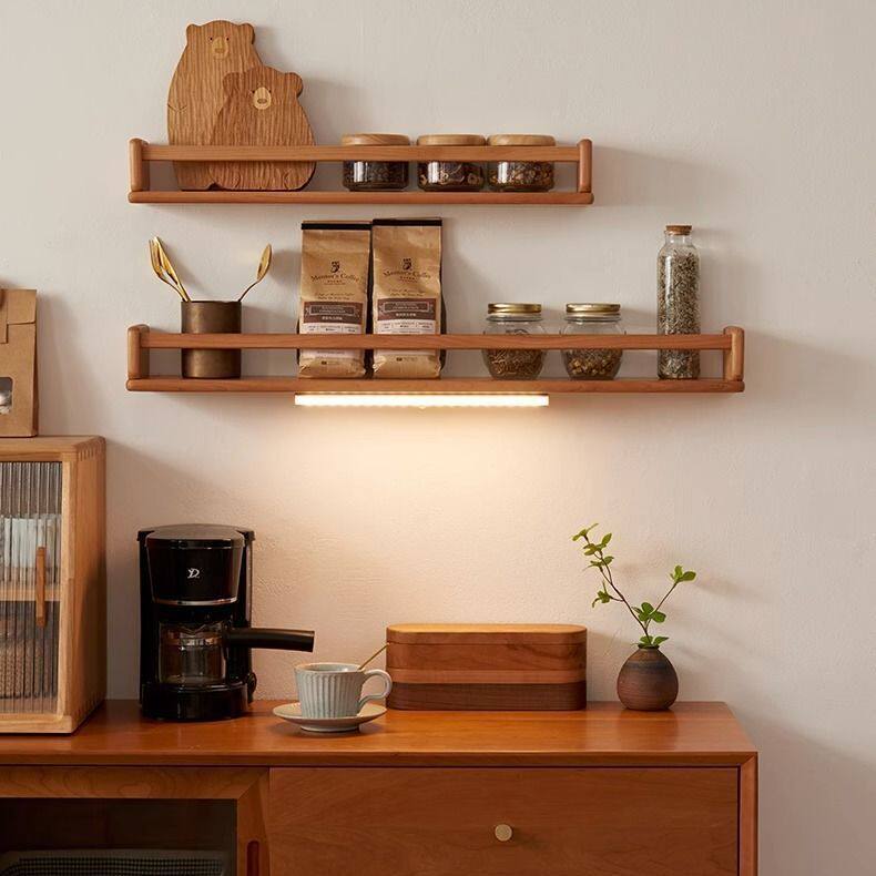 实木墙上置物架客厅壁挂式CD架书架厨房洗手间多功能储物架一字板