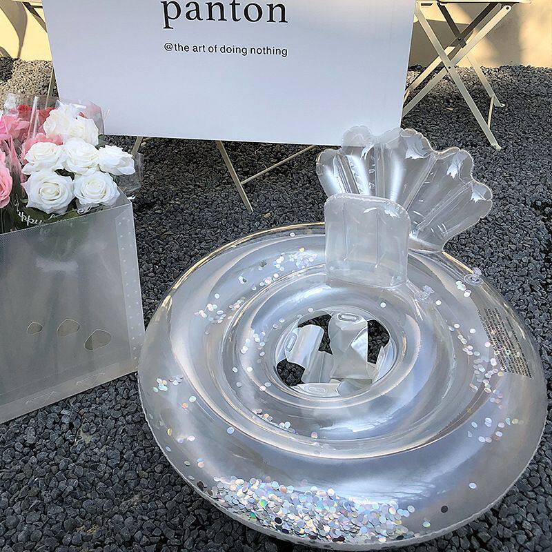 工厂 游泳圈儿童腋下ins网红幼儿宝宝座圈小孩透明贝壳加厚浮