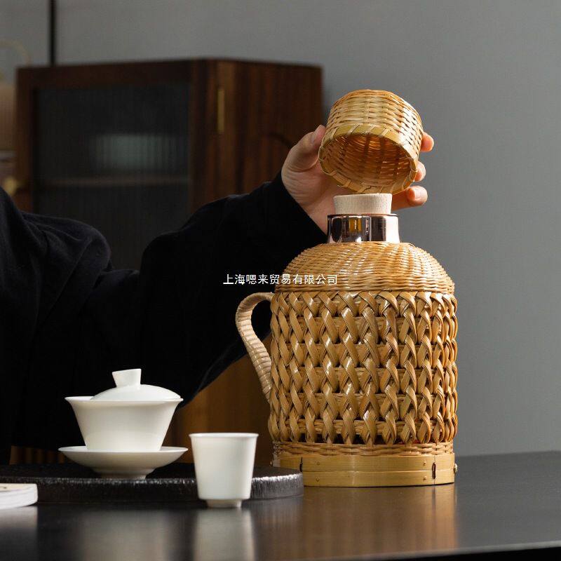 胆小热水瓶竹编复古怀旧开水壶暖水瓶老式内年代家用保温壶暖壶
