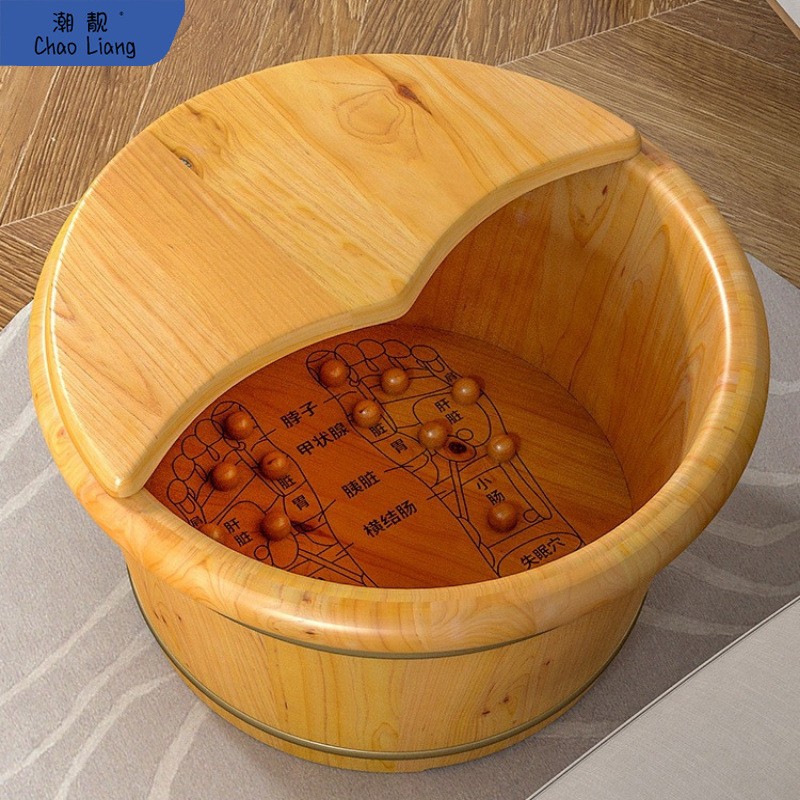 泡脚桶木桶家用足浴盆实木洗脚桶保温木质养生按摩洗脚木盆木制