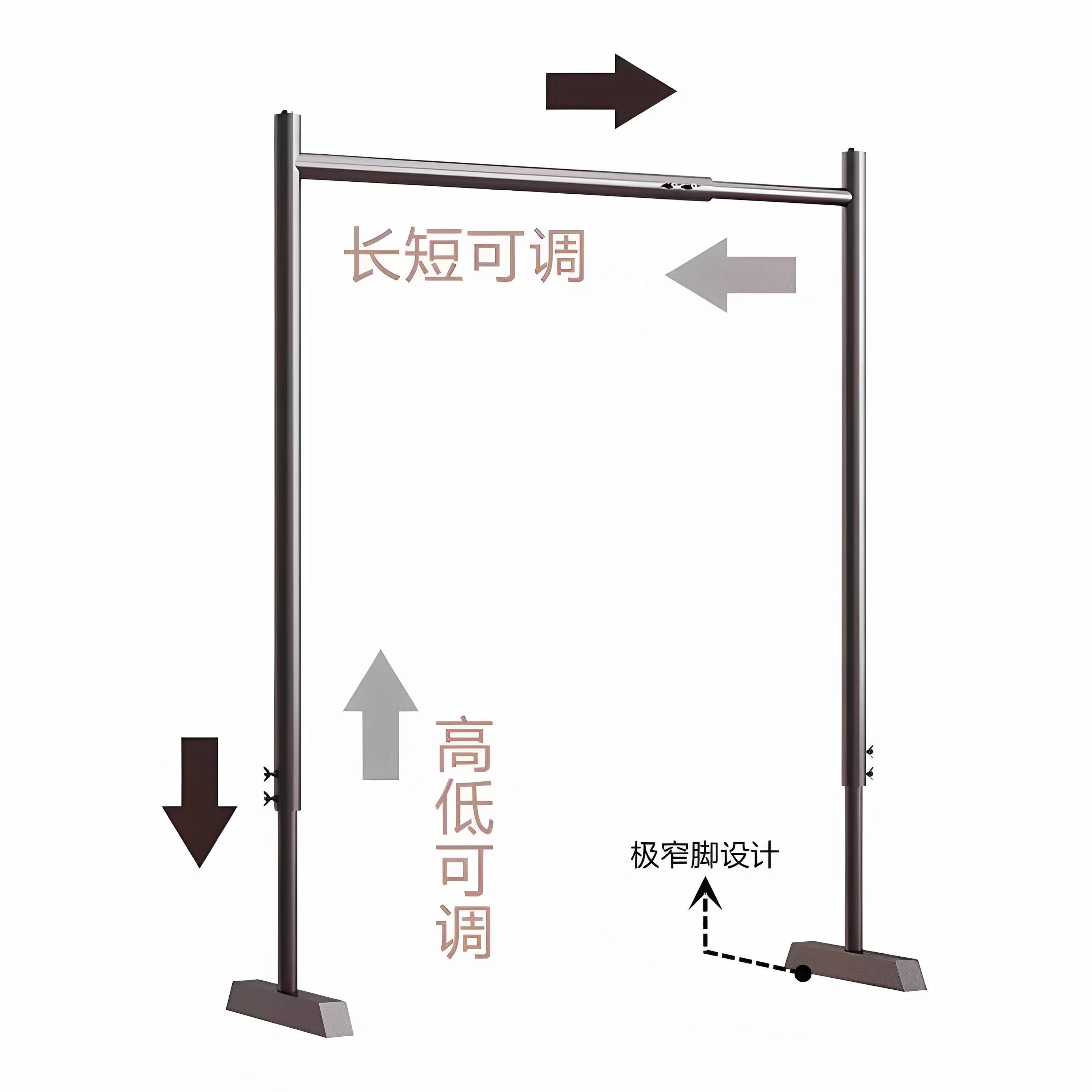 小型简易阳台极窄夹缝挂衣杆可调节伸缩升降落地晾衣架落地挂衣架