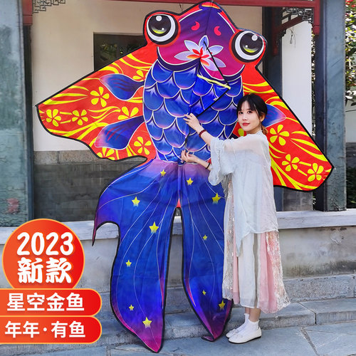 星空金鱼风筝高档好飞微风易飞