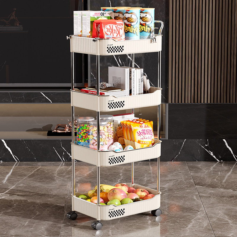 小推车零食置物架厨房落地浴室移动多层储物架婴儿卧室书架收纳架,收纳整理,整理架/置物架/收纳架,淘宝优惠券,粉丝福利购,淘宝优惠卷