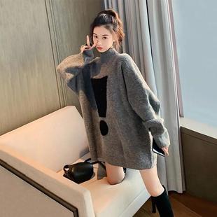 毛衣裙女春秋外穿新款 300斤加大码 慵懒风外套针织衫 非常厚