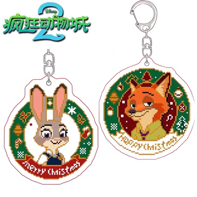 疯狂动物城2圣诞节一对挂件周边