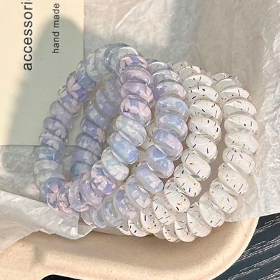 高品质扎头发无痕不伤发耐用电话线发圈发绳头饰女四叶草气质少女