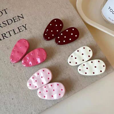 日韩简约波点小水滴前额ins百搭甜美发碎发边夹子可爱发夹女头饰