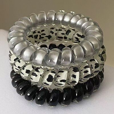 无痕高弹力发圈发韩版黑色波点粗款电话线耐用不易断不伤发头绳饰