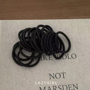 黑色橡皮筋女扎头发简约高弹力耐用发绳头饰电话线发圈细