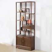 复古中式 博古架实木茶室置物架客厅展示柜多宝阁办公室隔断玄关