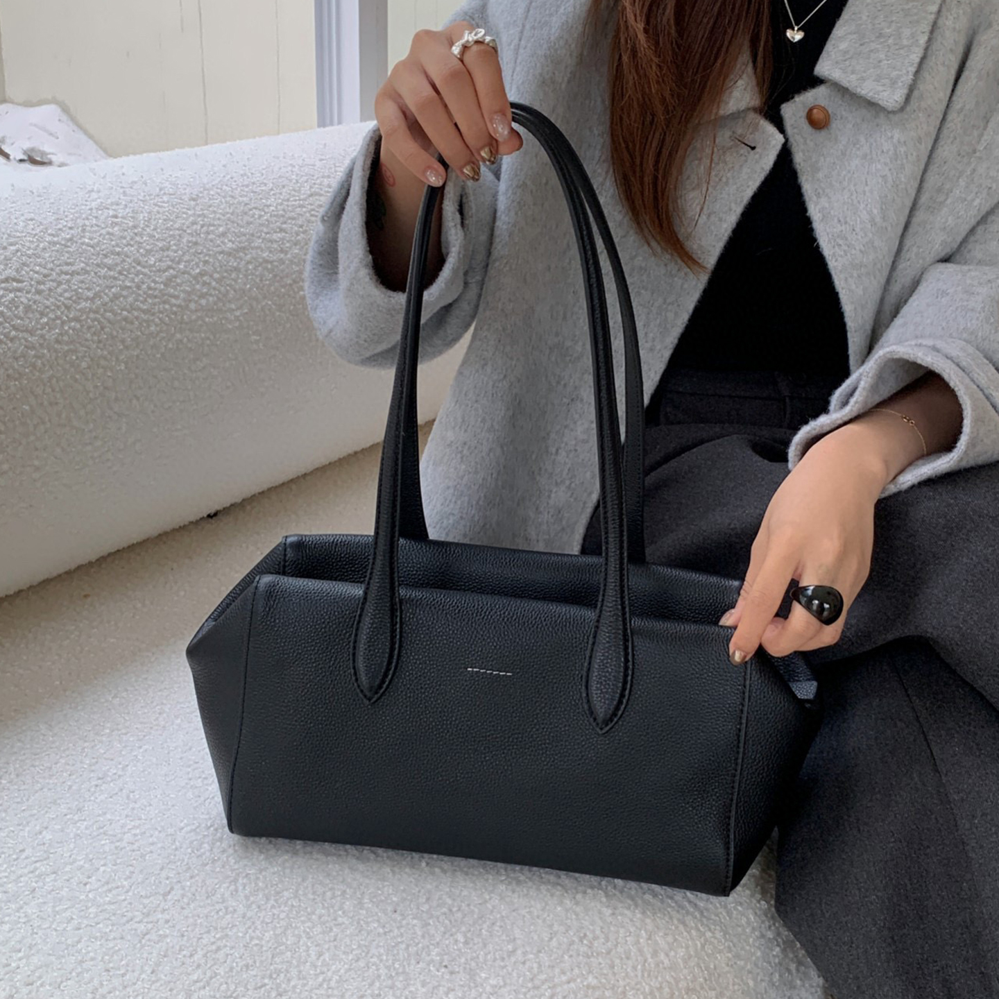 小红书推荐真皮托特包女2025新款头层牛皮单肩腋下包大容量手提包