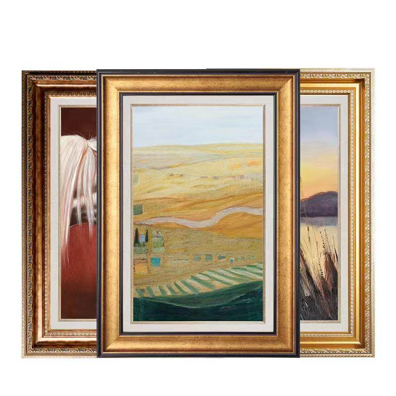 大尺寸油画框复古美式相框画框装裱复古外框挂墙海报素描框