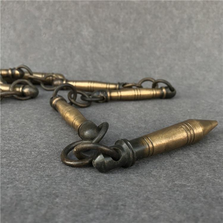仿古纯铜黄铜九节鞭摆件武术鞭练功鞭古玩杂项铜器工艺品装饰款1