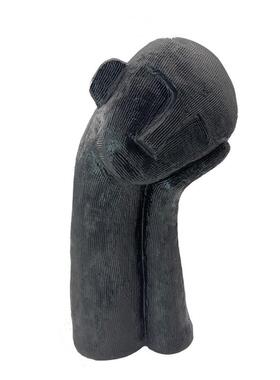 现代极简约欧式白色人物托腮人像雕塑摆件样板房家居软装饰品摆设