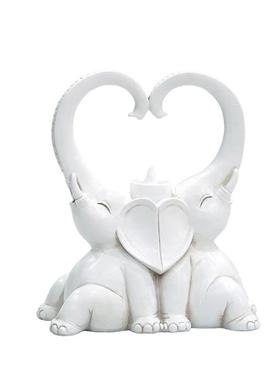 新品电子烛台情侣象动物摆件家居客厅餐厅氛围大象树脂工艺品