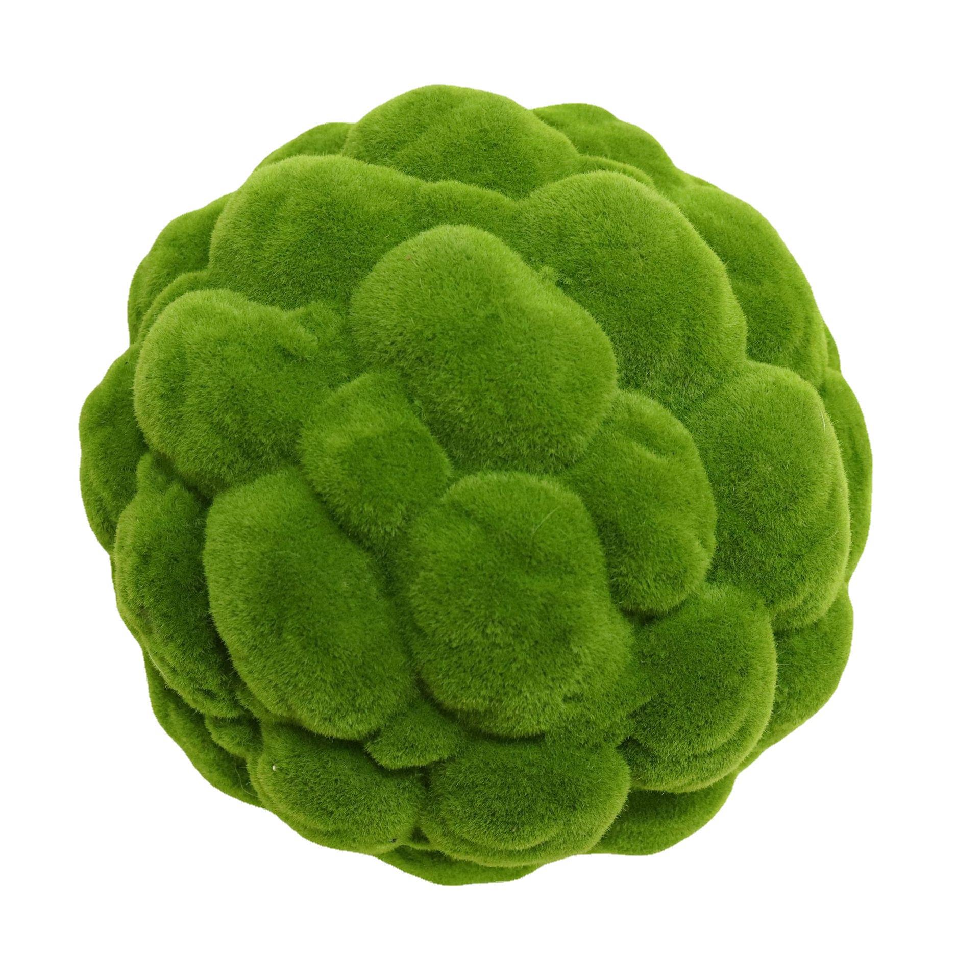 仿真植绒草球苔藓球绿色青苔球橱窗商场造景摆件手工清新森系