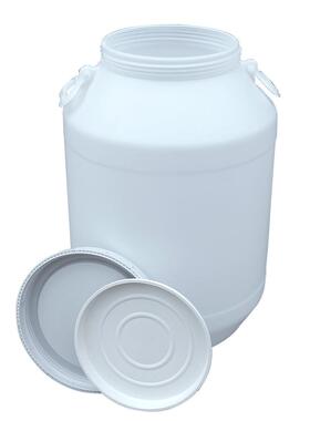 厂家直销60L塑料桶白色圆桶化工桶60升食品级大口螺纹酵素水桶