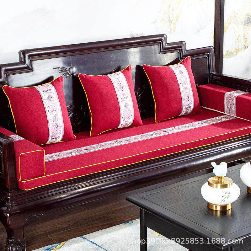 中式红木沙发坐垫客厅家用实木家具椅子防滑套罩罗汉床垫子五件套