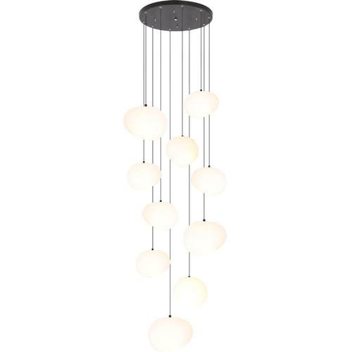 中山灯具北欧简约鹅卵石旋转楼梯吊灯奶油风公寓挑高客厅餐厅吊灯