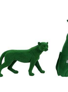 现代轻奢创意金钱豹装饰家居摆件送礼样板间酒店民宿客厅书房桌面