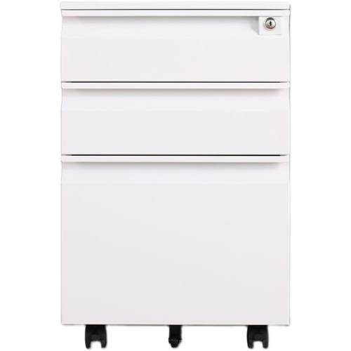 办公桌下活动柜带轮子移动矮柜铁皮文件柜带锁钢制储物收纳抽屉柜