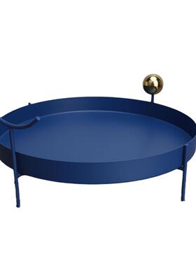 新中式创意金属圆形托盘样板房电视柜餐厅客厅卧室玄关饰品摆件