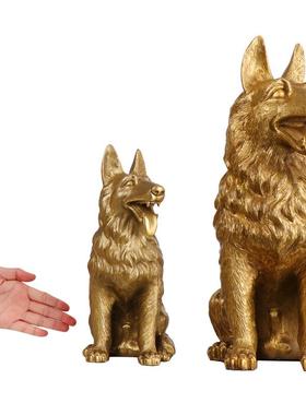 铜狗摆件坐狼狗十二生肖狗铜狗工艺品厂家