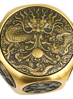 黄铜六面圆球型解压转转手把件时来运转招财进宝牛转乾坤高档礼品