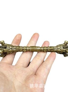 五股金刚杵黄铜三面金刚杵复古装饰挂件吊坠