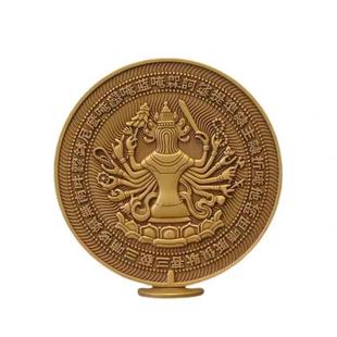 准提镜黄铜佛母宝镜随身镜客厅家用精工凸面镜仿古铜镜佛桌面摆件