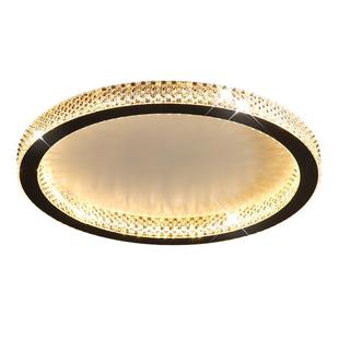 新款 现代简约水晶主卧室吸顶灯创意led圆形客厅网红大气照明灯具